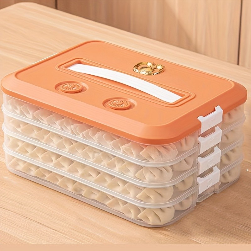 WIEZ 4-Piece Stackable Food Storage Container Set – Airtight Freezer-Safe Organisers with 4-Layer Design