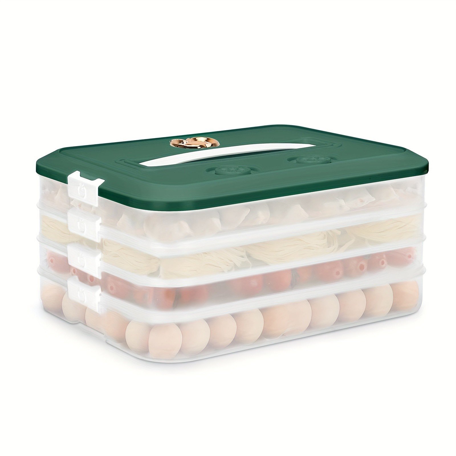 WIEZ 4-Piece Stackable Food Storage Container Set – Airtight Freezer-Safe Organisers with 4-Layer Design