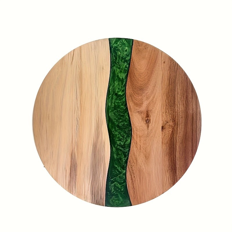 WIEZ Acacia Wood Round Cutting Board – Natural Food-Safe Serving & Grilling Tray for Home and Restaurant Use