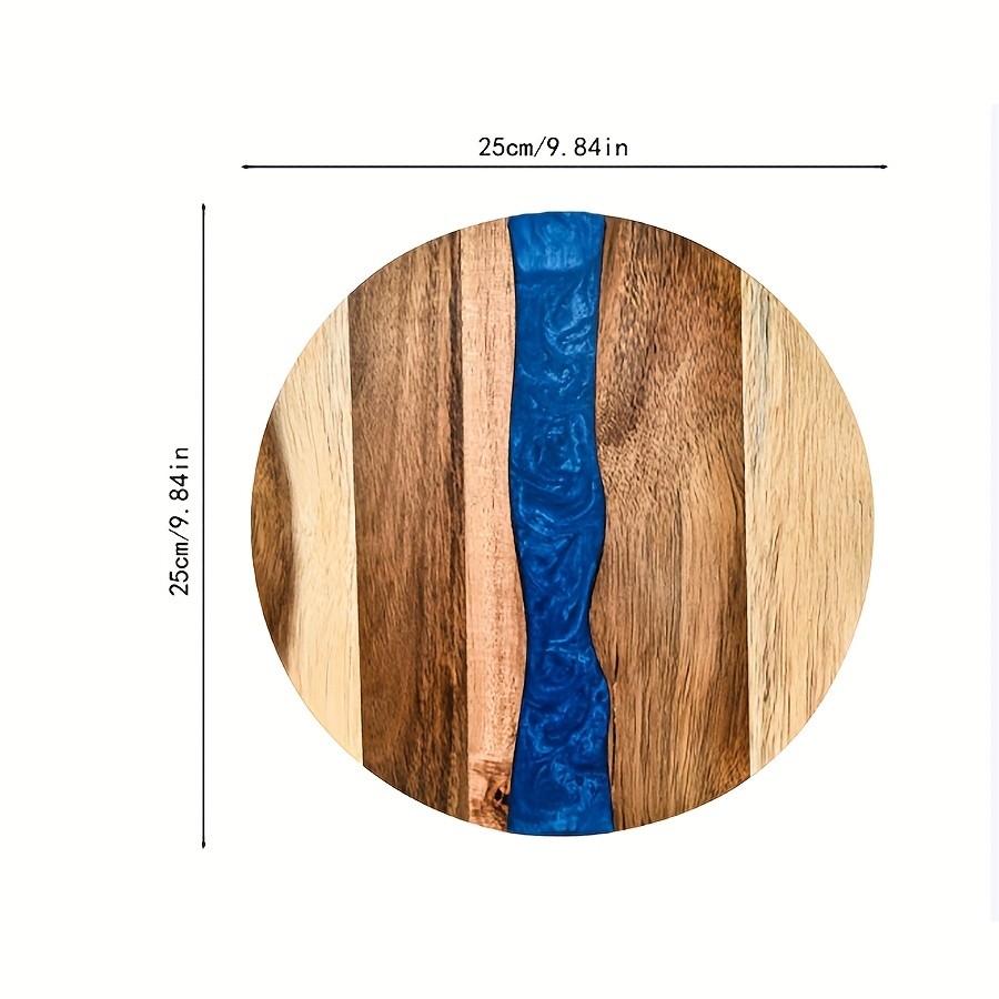 WIEZ Acacia Wood Round Cutting Board – Natural Food-Safe Serving & Grilling Tray for Home and Restaurant Use