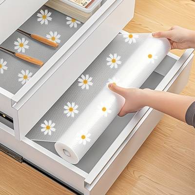 Floral EVA Drawer Liner Roll – Oil-Resistant, Dustproof Shelf Protector