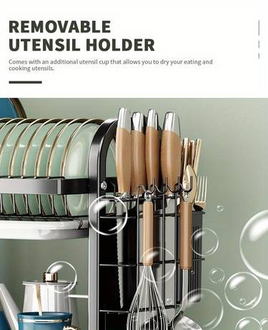 WIEZ 2-Layer / 3-Layer Dish Drying Rack – Space-Saving Metal Kitchen Organizer