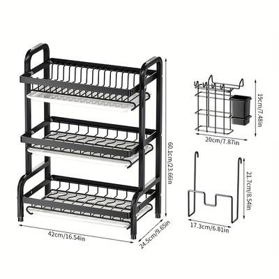 WIEZ 2-Layer / 3-Layer Dish Drying Rack – Space-Saving Metal Kitchen Organizer