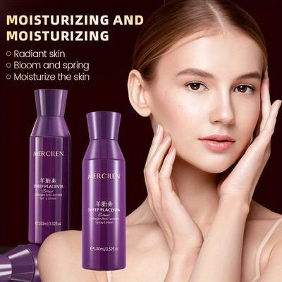 MERCILEN Sheep Placenta Collagen Moisturizing Facial Spray – Fine Mist, Deep Hydration & Youthful Glow