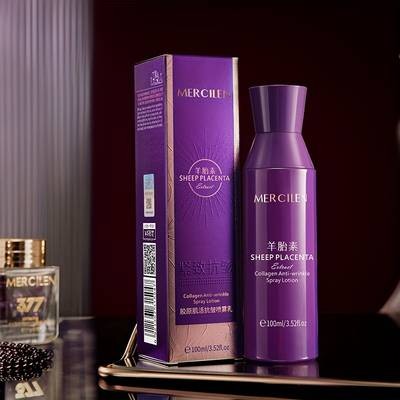 MERCILEN Sheep Placenta Collagen Moisturizing Facial Spray – Fine Mist, Deep Hydration & Youthful Glow