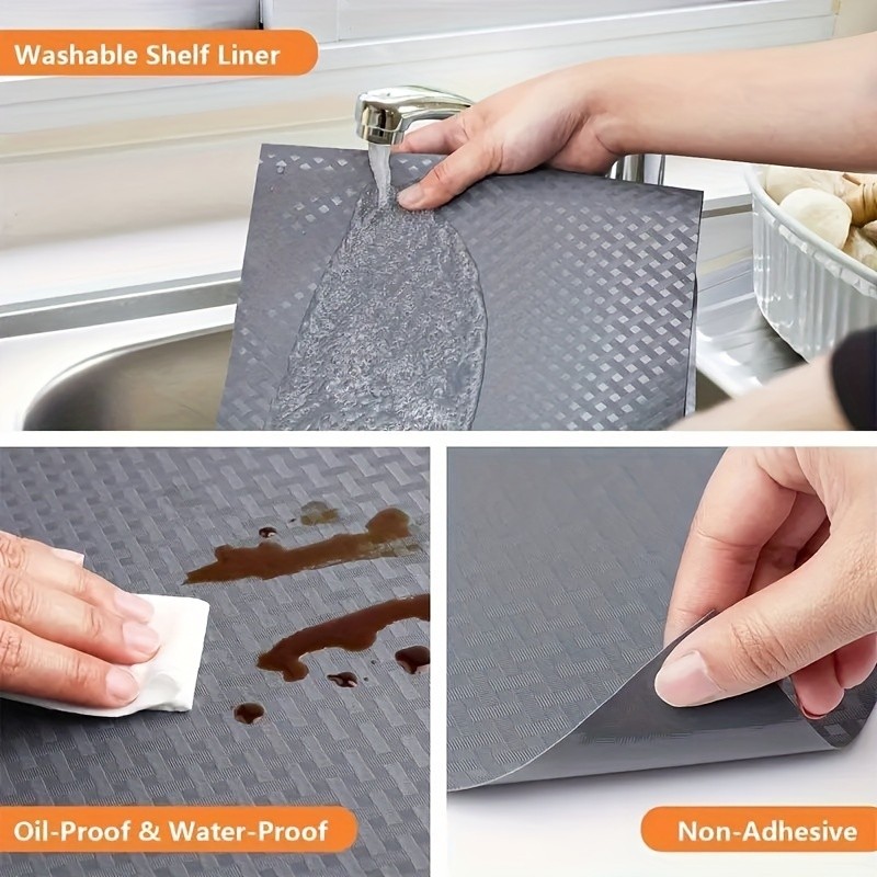 WIEZ Thickened EVA Non-Slip Liner Roll – Washable Oil-Resistant Shelf & Drawer Mat for Kitchen Storage