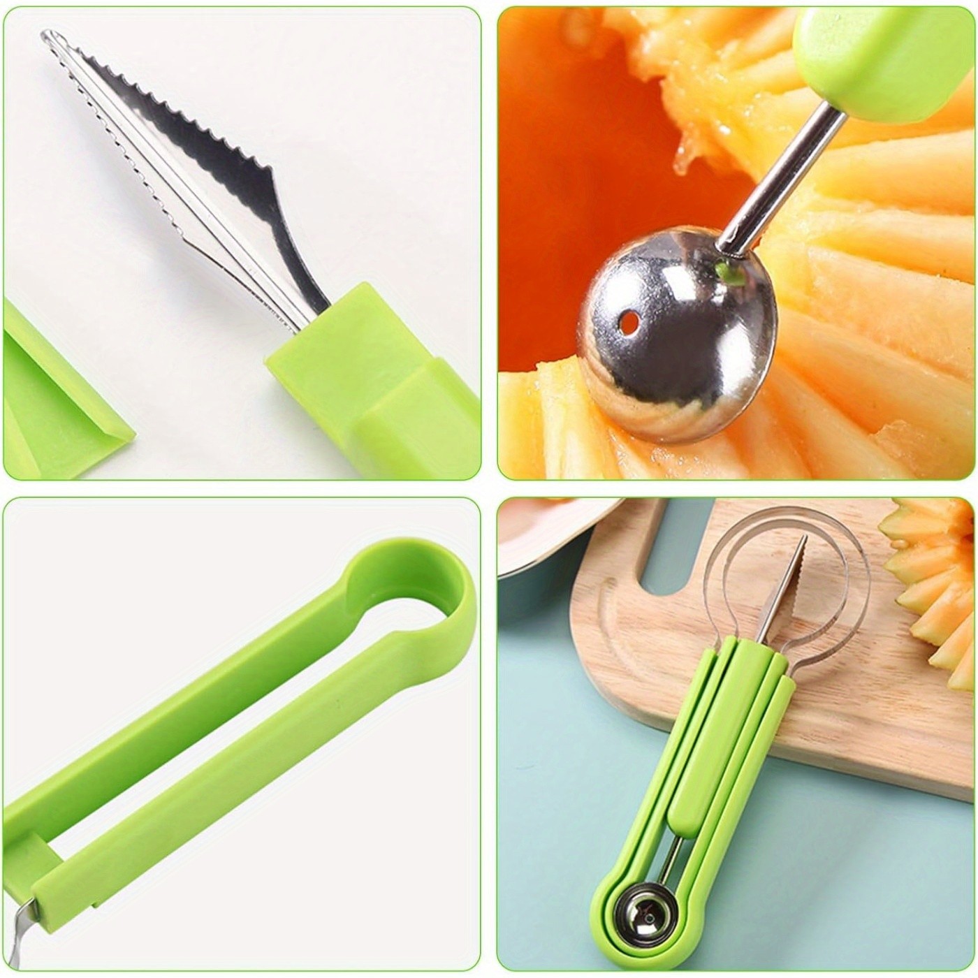 WIEZ 11-Piece Stainless Steel Fruit Carving & Watermelon Tool Set – Multi-Function Scoops, Knives & DIY Fruit Prep Tools