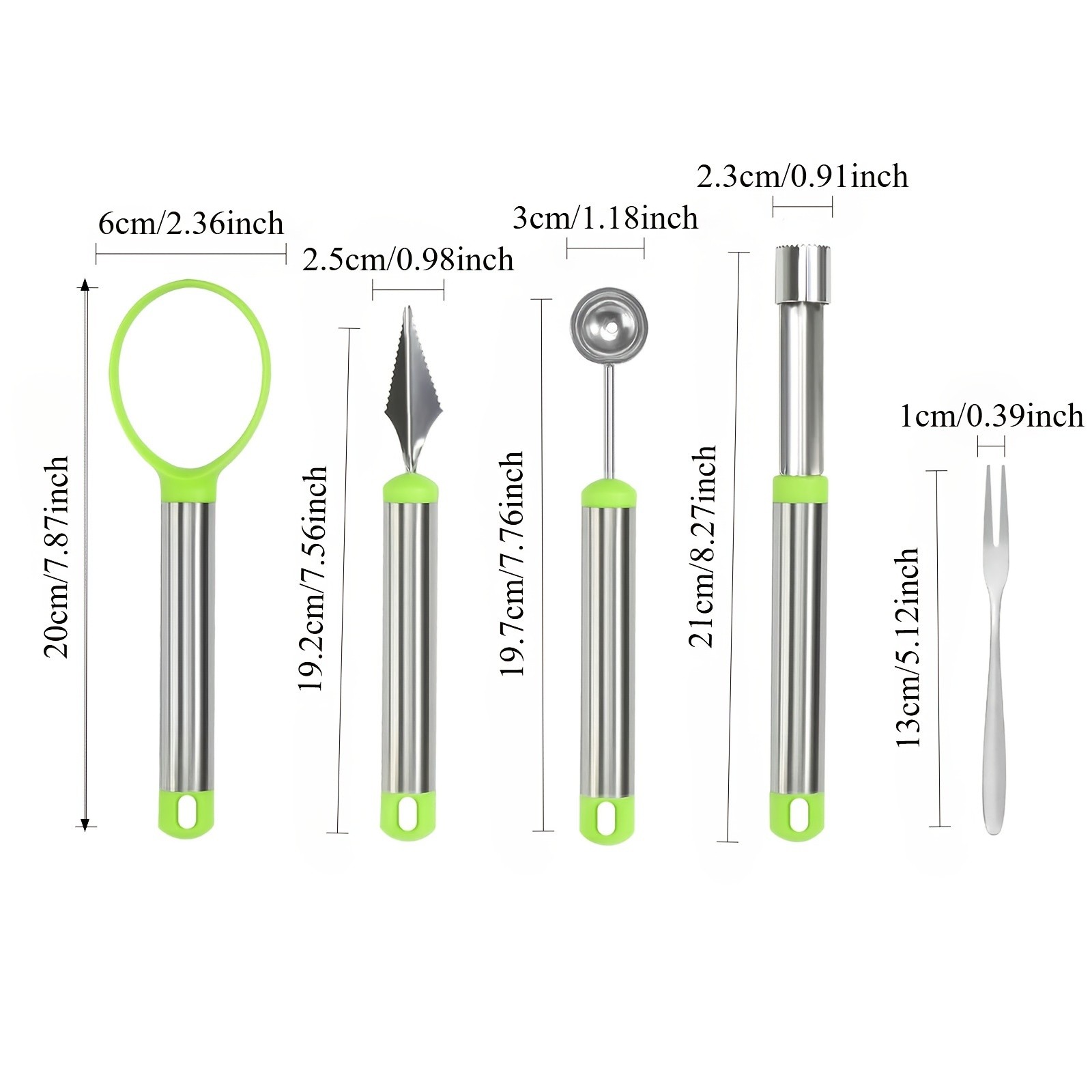 WIEZ 11-Piece Stainless Steel Fruit Carving & Watermelon Tool Set – Multi-Function Scoops, Knives & DIY Fruit Prep Tools