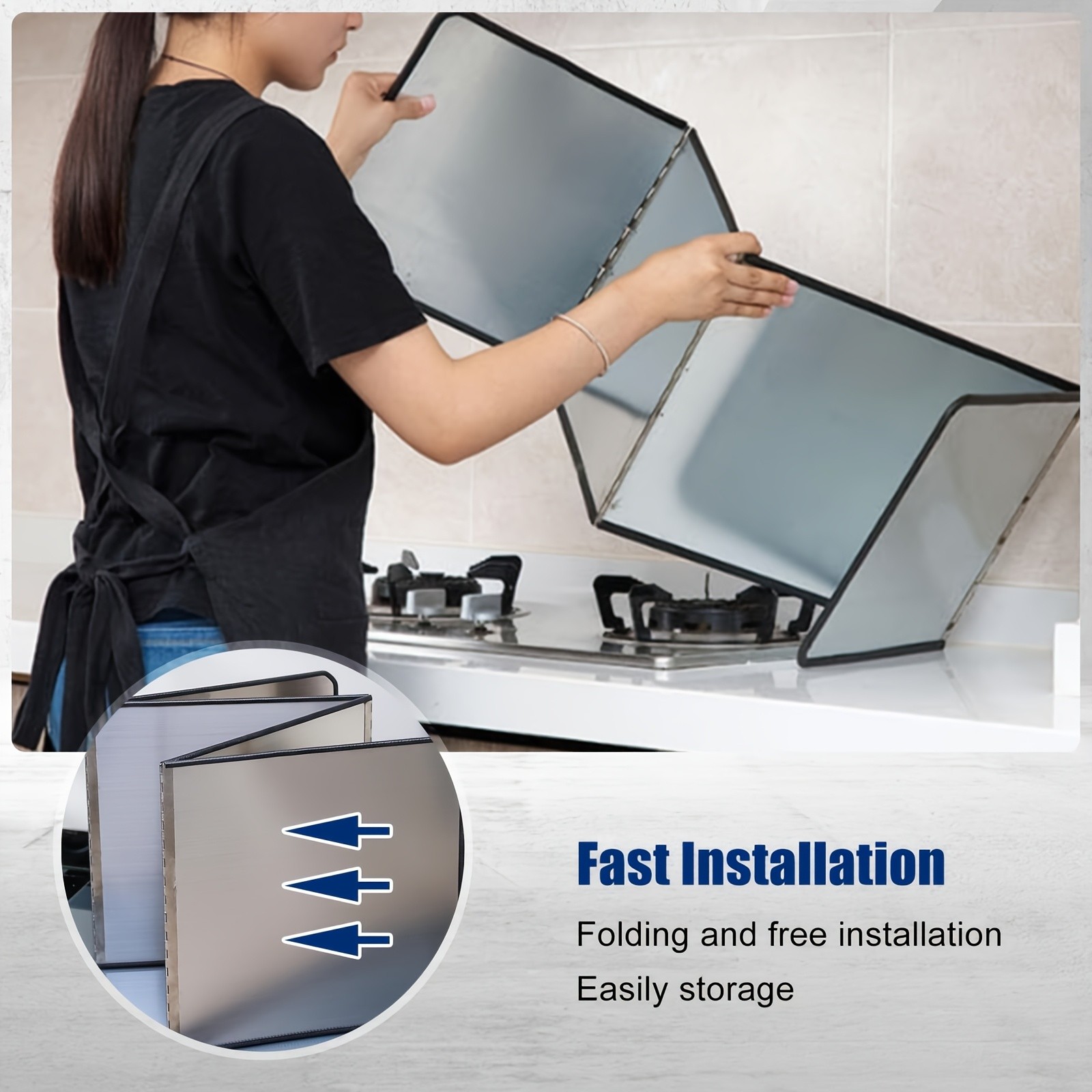 WIEZ Foldable Stainless Steel Splatter Guard – Heat-Resistant Non-Stick Shield for Oil & Grease Protection