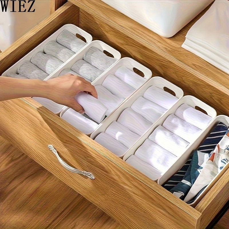 WIEZ Heavy-Duty 12-Piece Plastic Storage Box Set – Stackable Clear-Front Organizers with Handles for Home & Office