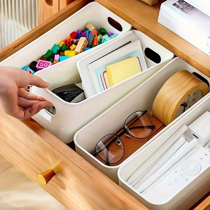 WIEZ Heavy-Duty 12-Piece Plastic Storage Box Set – Stackable Clear-Front Organizers with Handles for Home & Office