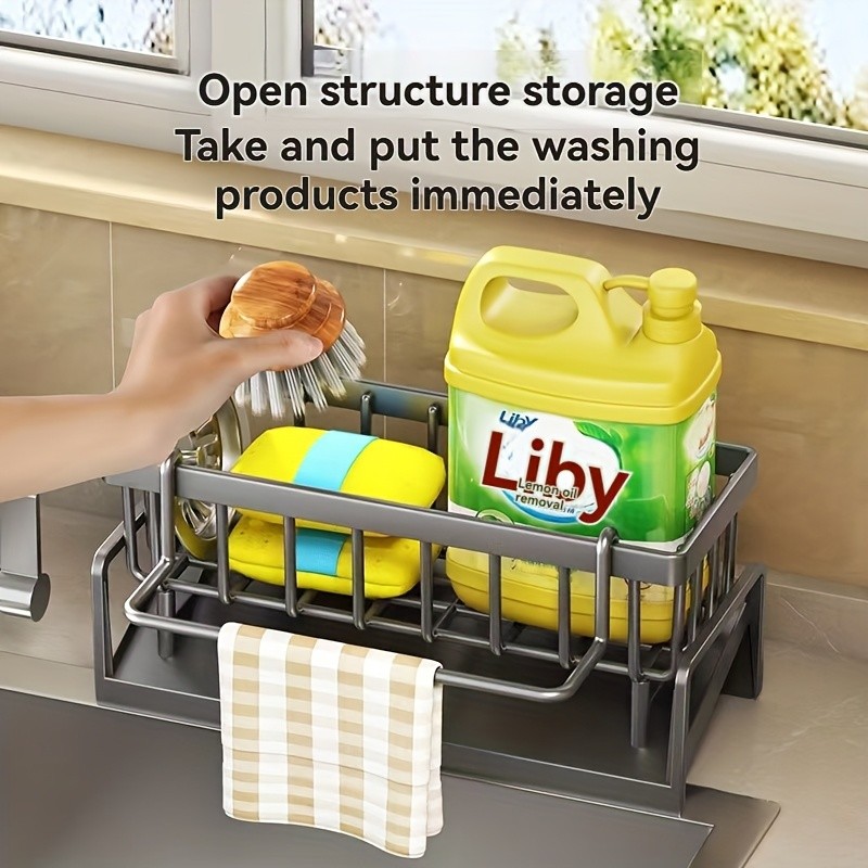 WIEZ Multifunctional Plastic Kitchen Storage Box – Durable Space-Saving Organizer for Sponges, Cloths & Cleaning Supplies