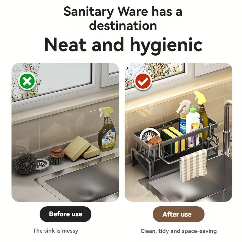 WIEZ Multifunctional Plastic Kitchen Storage Box – Durable Space-Saving Organizer for Sponges, Cloths & Cleaning Supplies