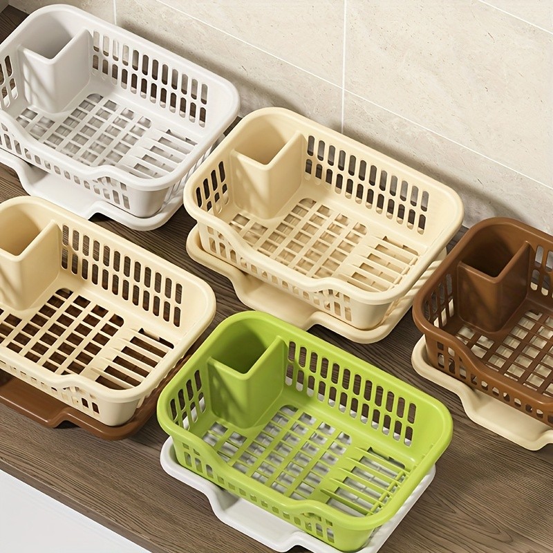 WIEZ Plastic Dish Rack Cabinet – Space-Saving Drainage Organizer for Bowls, Cups, Plates & Utensils