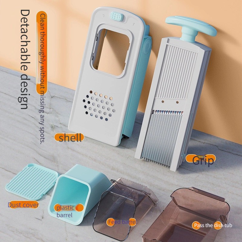 WIEZ 5-in-1 Manual Vegetable Chopper & Adjustable Slicer – Stainless Steel Blade Prep Tool for Fast Daily Cooking