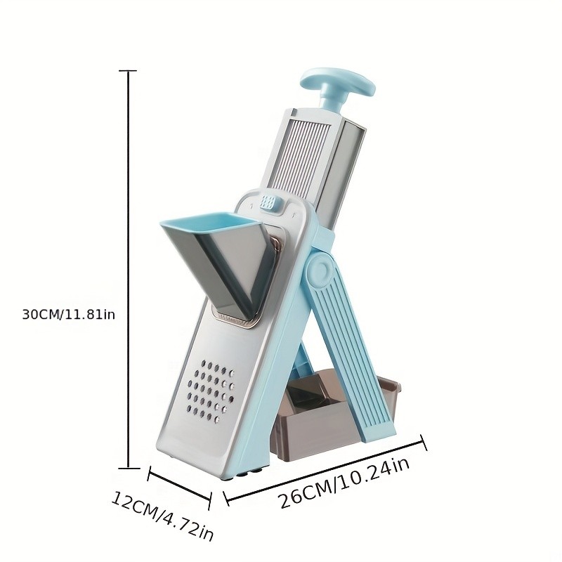WIEZ 5-in-1 Manual Vegetable Chopper & Adjustable Slicer – Stainless Steel Blade Prep Tool for Fast Daily Cooking