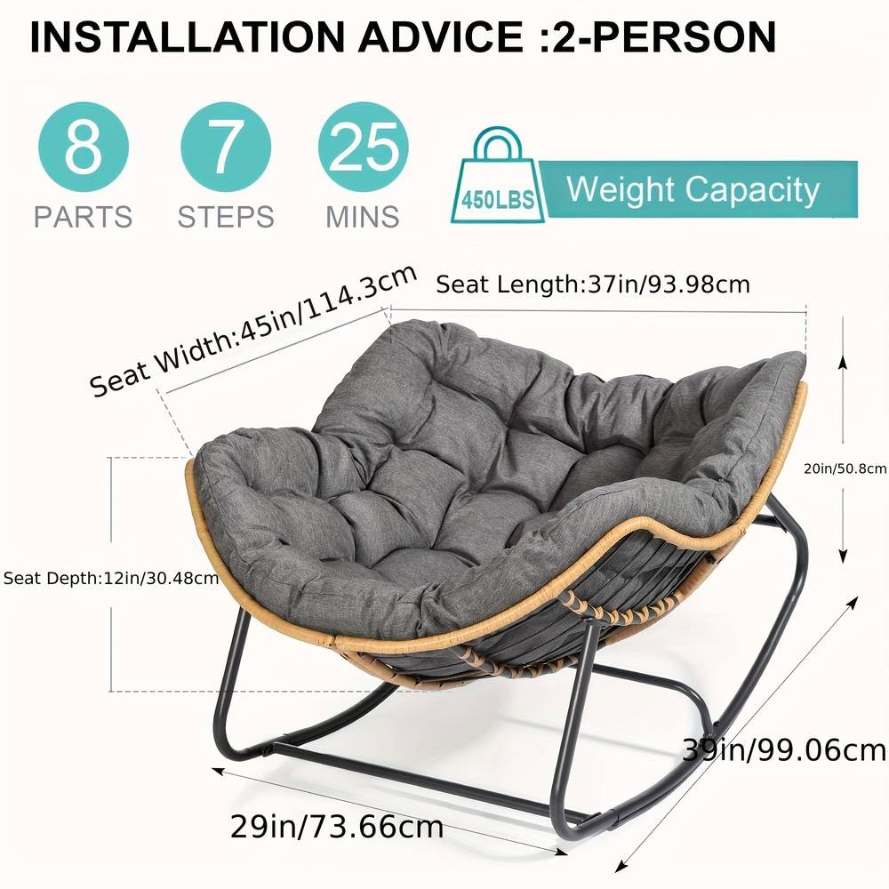 NLDD Large Ergonomic Rocking Recliner – Heavy-Duty Memory Foam Lounge Chair