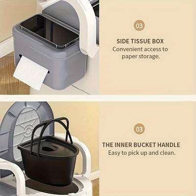 PMMJ Portable Bedside Commode Toilet – Stable, Comfortable & Easy-Clean