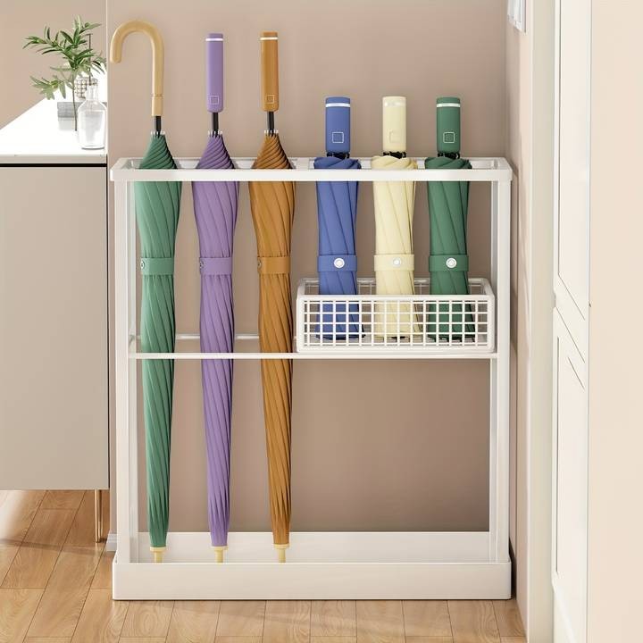 PMMJ Large-Capacity Iron Umbrella Stand – Modern Space-Saving Entryway Organizer