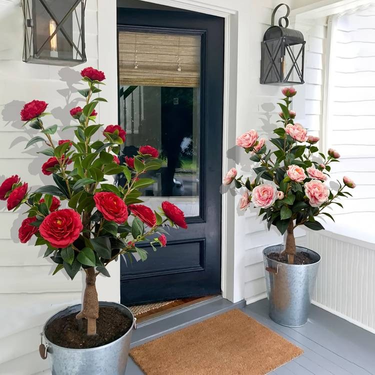 PMMJ 36-inch Artificial Camellia Floor Plant – Lush, Colorful & All-Season Decorative Greenery