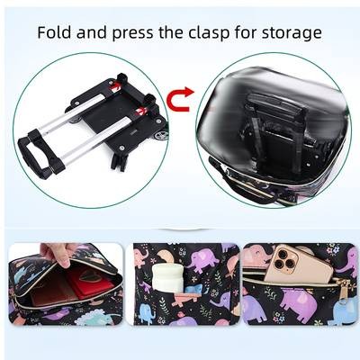 PMMJ Folding Shopping Trolley with Insulated Cooler Bag – Large Capacity, Lightweight & Multi-Functional