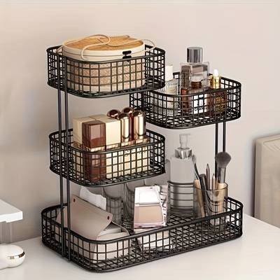 PMMJ 3-Tier Countertop Bathroom Storage Rack – Lightweight Metal Wire Organizer