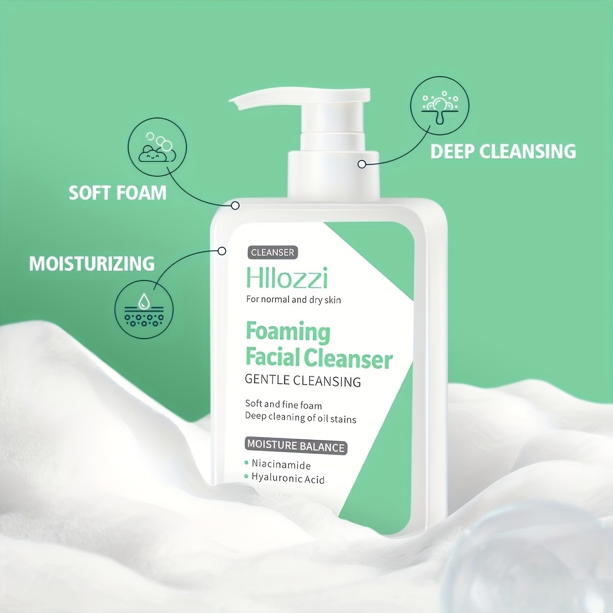 Hllozzi Green Facial Cleanser – 200ml Lemon-Scented Hydrating Face Wash