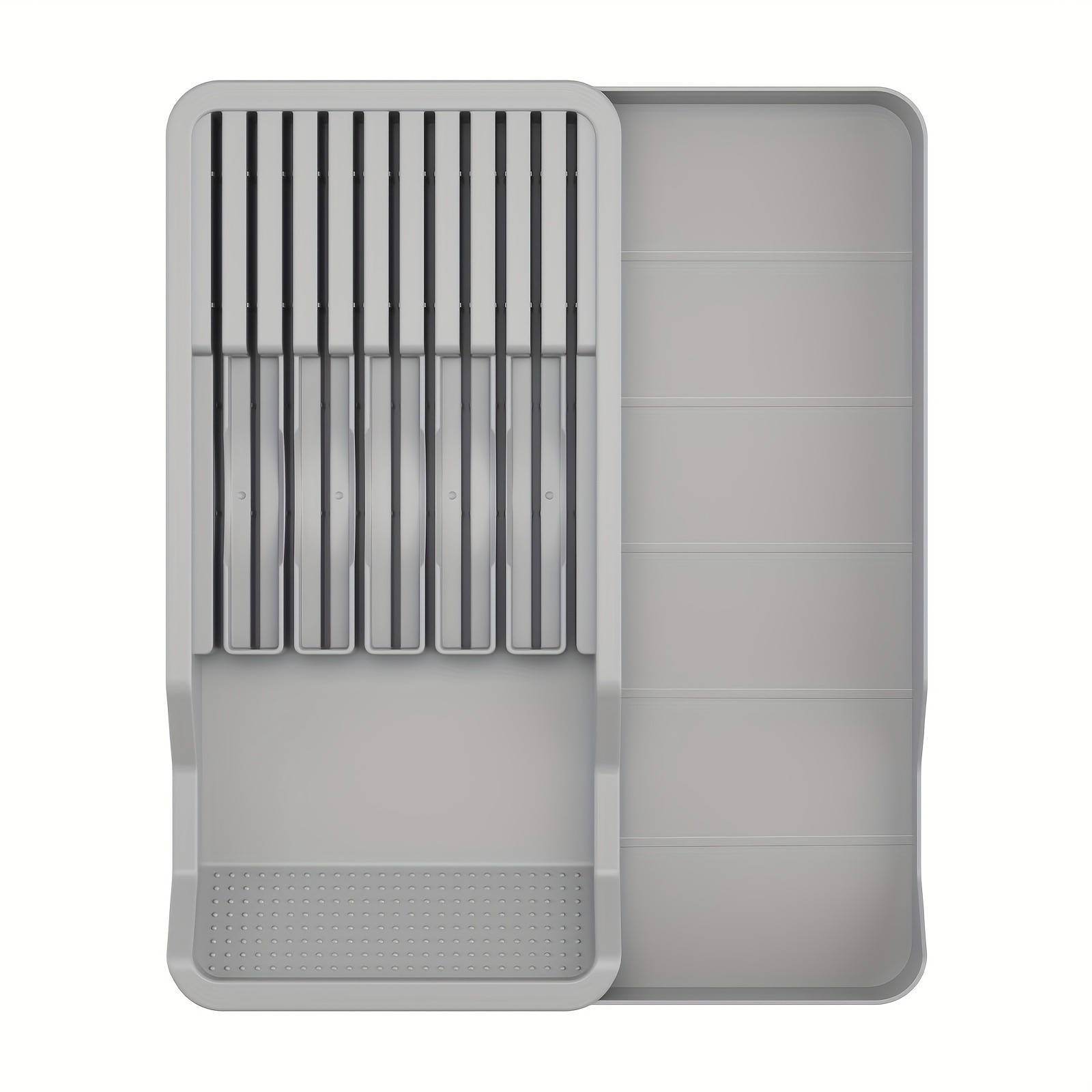 WIEZ Expandable Knife Holder for Drawers – Plastic Multi-Tool Storage Tray for Up to 11 Kitchen Tools