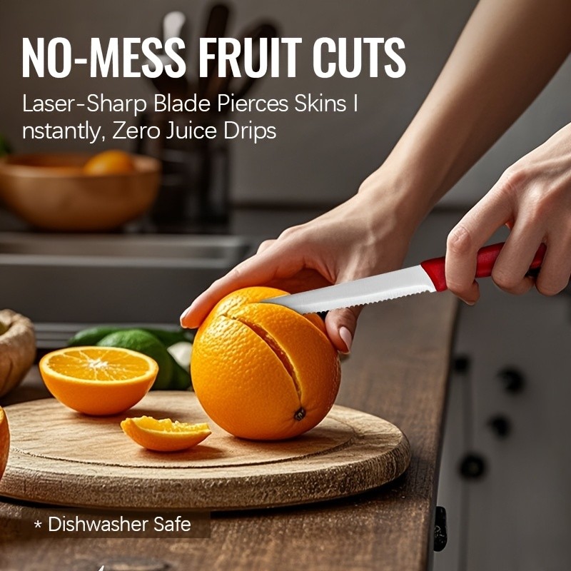 WIEZ 2-Piece Serrated Steak & Multi-Purpose Knife Set – Durable Breakfast, Dessert & Vegetable Cutting Tools