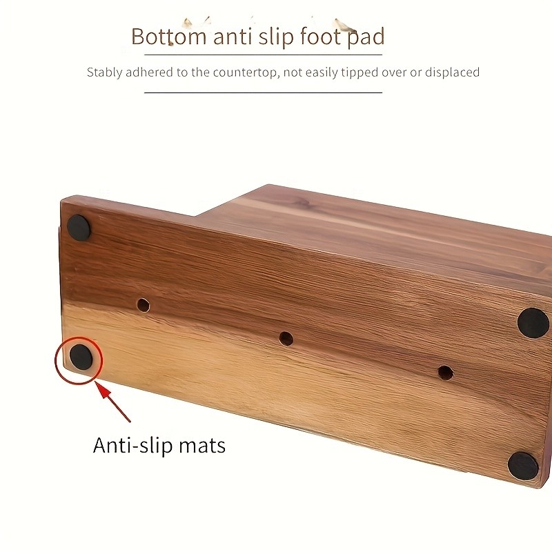 WIEZ Double-Sided Magnetic Acacia Knife Block – Enhanced Magnetic Strip Countertop Organizer for Safe, Space-Saving Storage