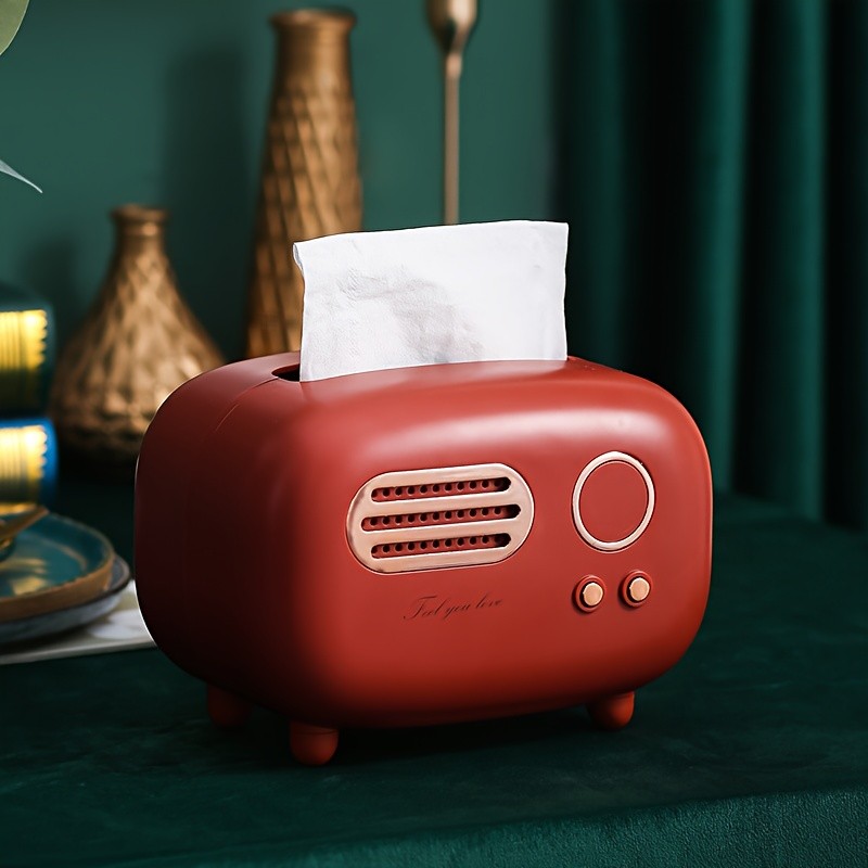 WIEZ Vintage Radio Tissue Box – Creative Retro-Style Dispenser for Kitchens, Bedrooms & Bathroom Spaces
