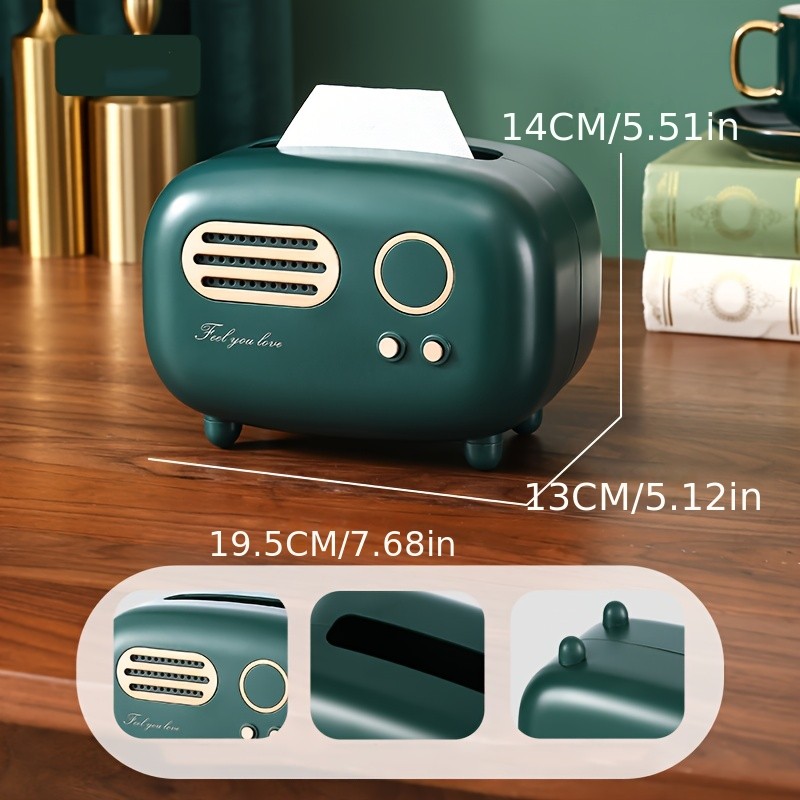 WIEZ Vintage Radio Tissue Box – Creative Retro-Style Dispenser for Kitchens, Bedrooms & Bathroom Spaces