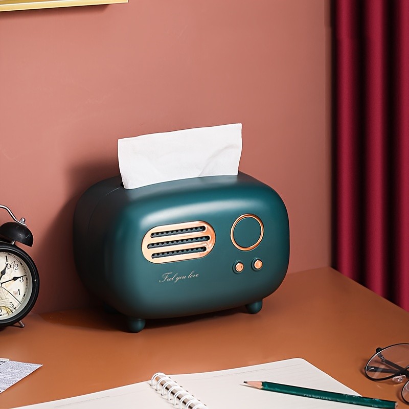 WIEZ Vintage Radio Tissue Box – Creative Retro-Style Dispenser for Kitchens, Bedrooms & Bathroom Spaces