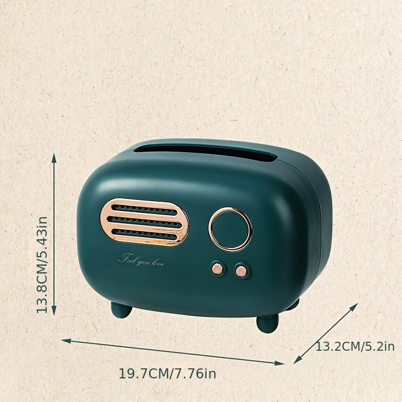 WIEZ Vintage Radio Tissue Box – Creative Retro-Style Dispenser for Kitchens, Bedrooms & Bathroom Spaces