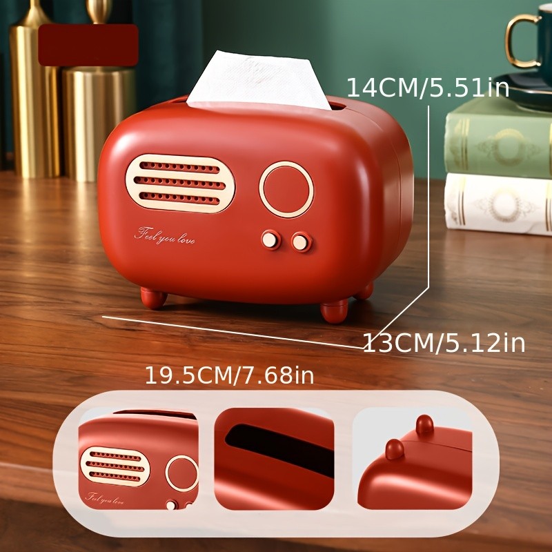 WIEZ Vintage Radio Tissue Box – Creative Retro-Style Dispenser for Kitchens, Bedrooms & Bathroom Spaces