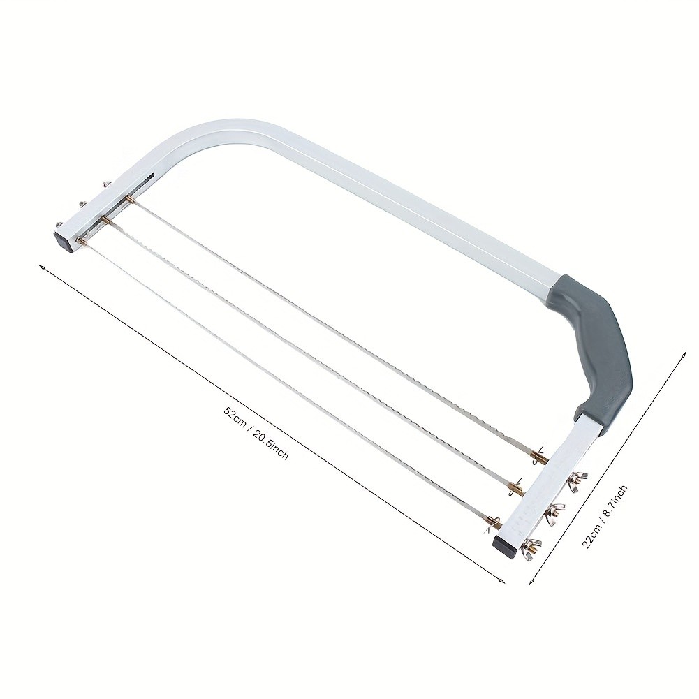 WIEZ Adjustable Stainless Steel Cake Cutter – 3-Wire Leveler for Large 20-Inch Cakes and Precision Slicing