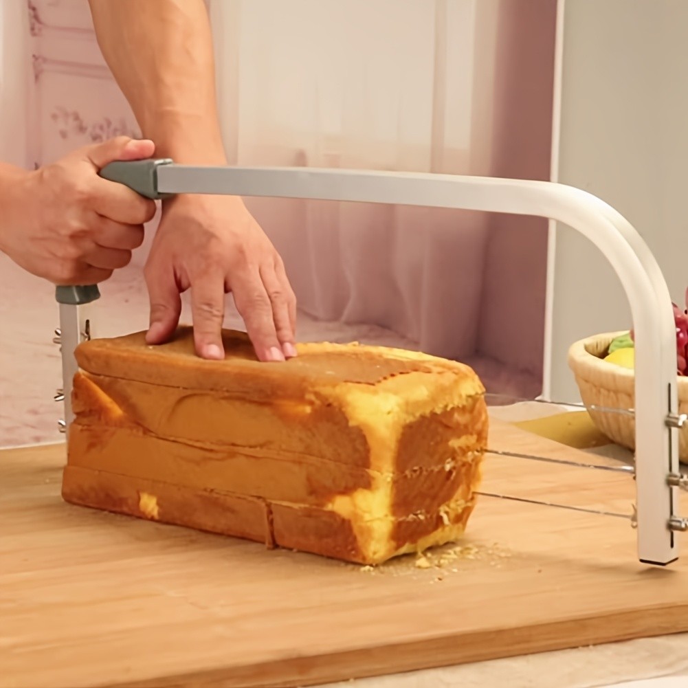 WIEZ Adjustable Stainless Steel Cake Cutter – 3-Wire Leveler for Large 20-Inch Cakes and Precision Slicing