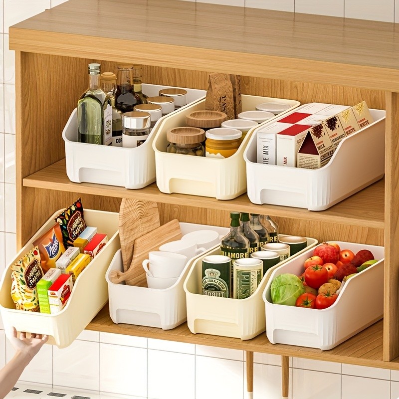 WIEZ 2-Piece Multi-Functional Plastic Storage Box Set – Curved Organiser Baskets for Cleaning Products & Household Essentials