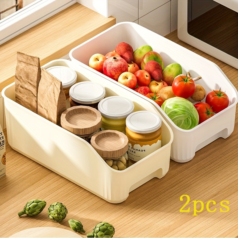 WIEZ 2-Piece Multi-Functional Plastic Storage Box Set – Curved Organiser Baskets for Cleaning Products & Household Essentials