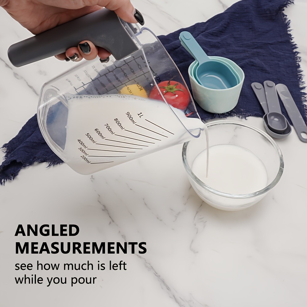 WIEZ 9-Piece Color-Coded Measurement Set – Stackable Cups, Spoons, Funnel & Scraper for Precise Baking & Cooking