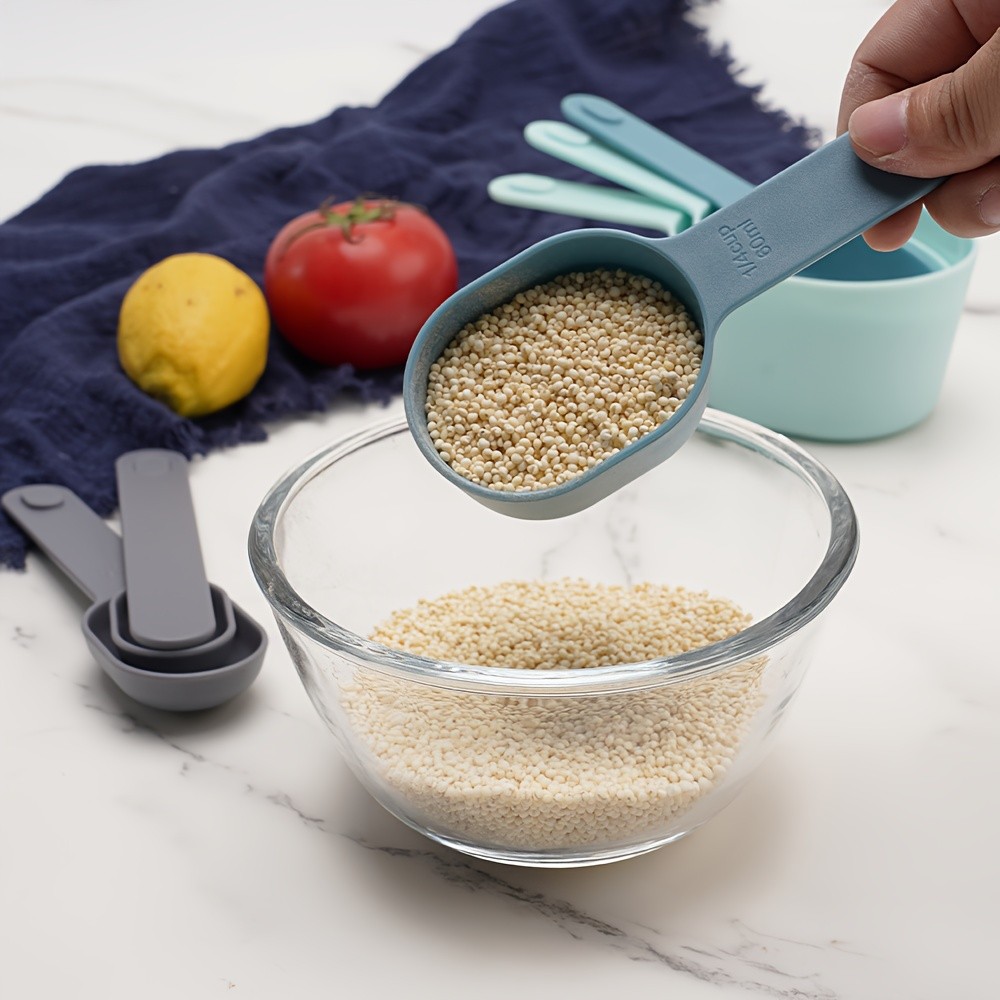 WIEZ 9-Piece Color-Coded Measurement Set – Stackable Cups, Spoons, Funnel & Scraper for Precise Baking & Cooking