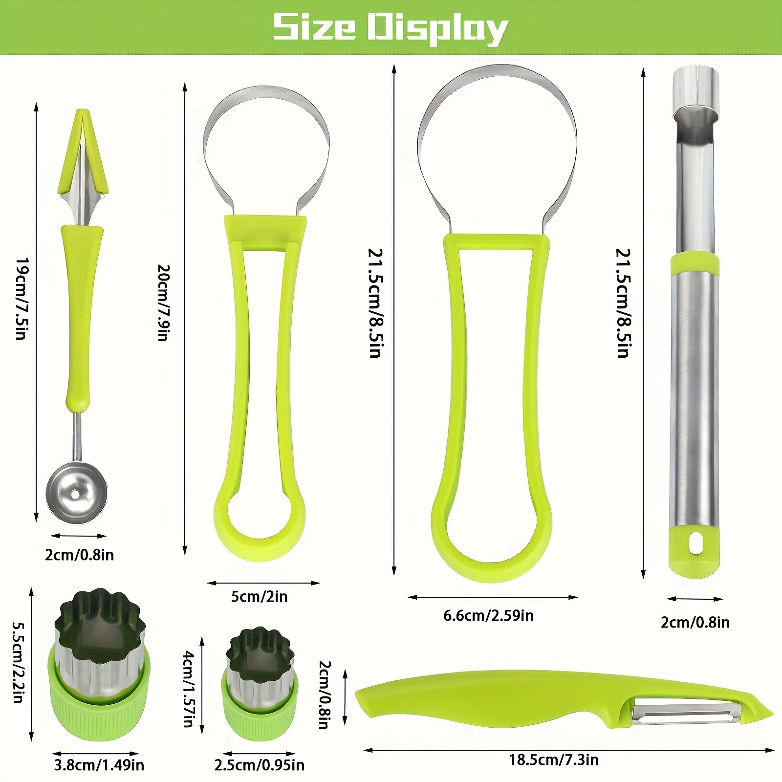 WIEZ 14-Piece Stainless Steel Melon Ball & Fruit Shaping Tool Set – 4-in-1 Multi-Function Kit for Creative Fruit & Veg Prep