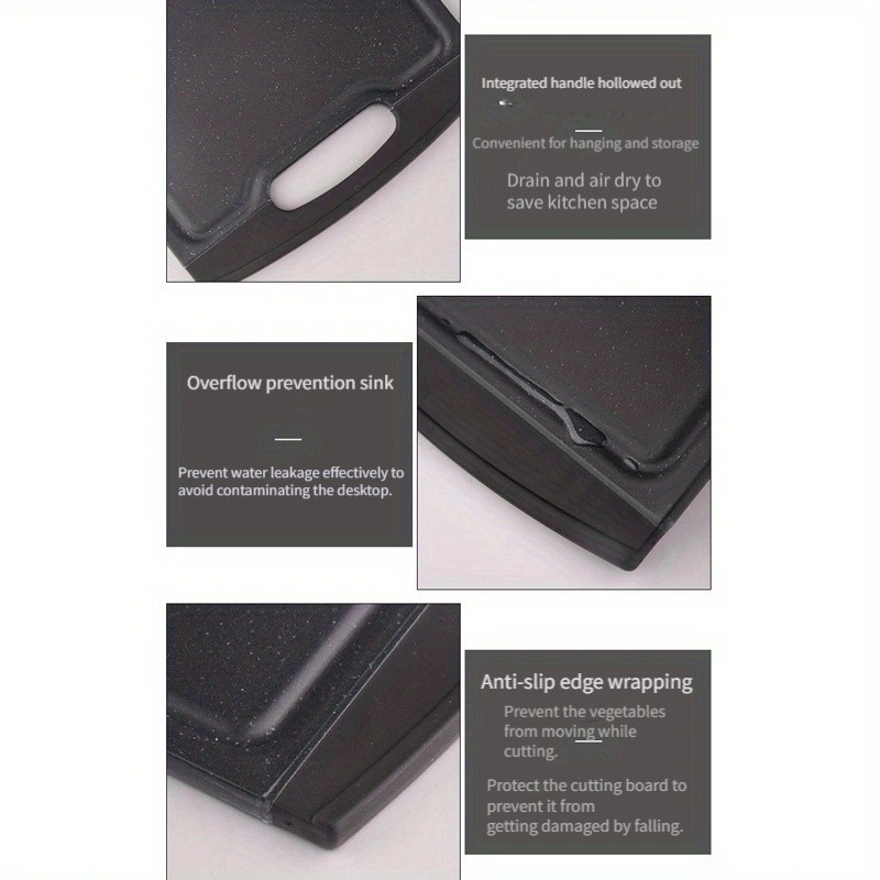 WIEZ Double-Sided PP Cutting Board – Durable Juice-Groove Design for Defrosting, Chopping & Daily Kitchen Prep