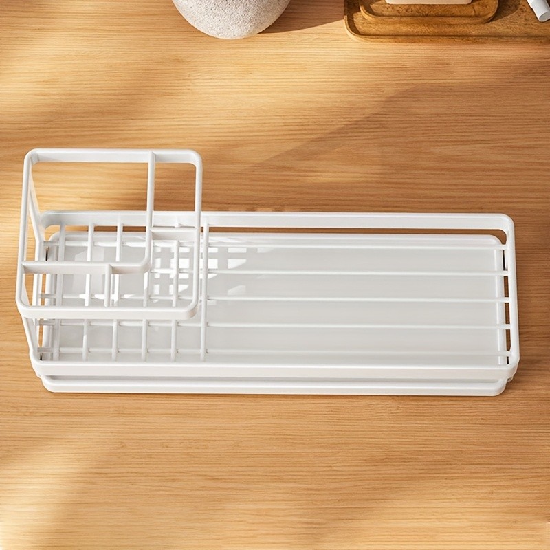 WIEZ Stainless Steel Toothbrush & Toothpaste Organizer – No-Drill Space-Saving Rack for Countertops & Bathroom Walls