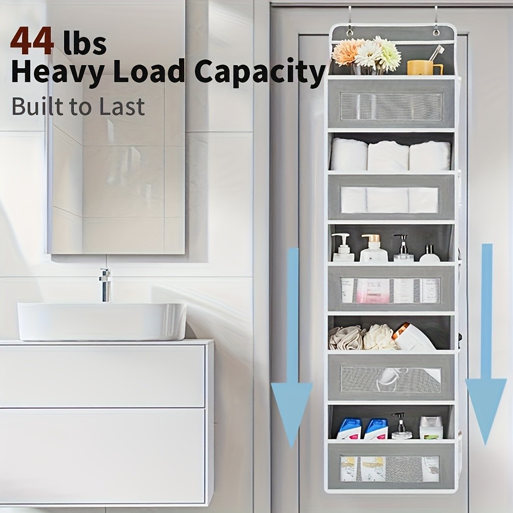 WIEZ 5-Layer Over-the-Door Storage Box – Large-Capacity Anti-Dumping Organizer for Bedrooms, Bathrooms & Kids’ Rooms