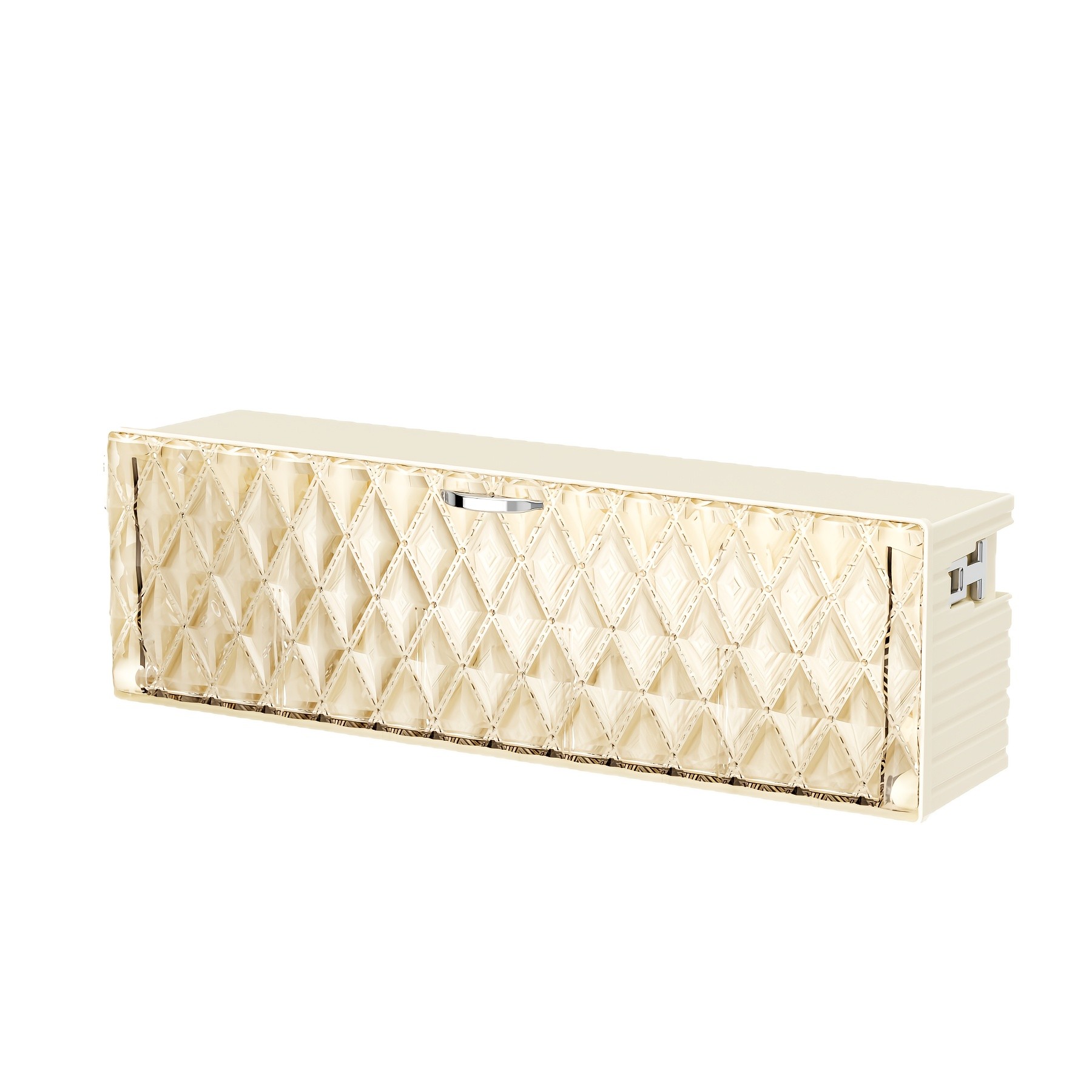 WIEZ Wall-Mounted Cosmetic Organizer – No-Drill Adhesive Makeup & Skincare Storage Box with Transparent Diamond Pattern