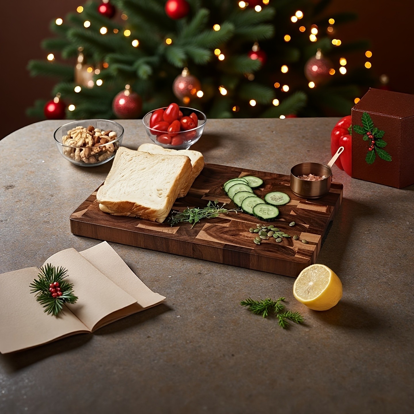 WIEZ Large Acacia Wood Cutting Board – Premium Double-Sided Butcher Board for Meat, Vegetables & Fruit Prep