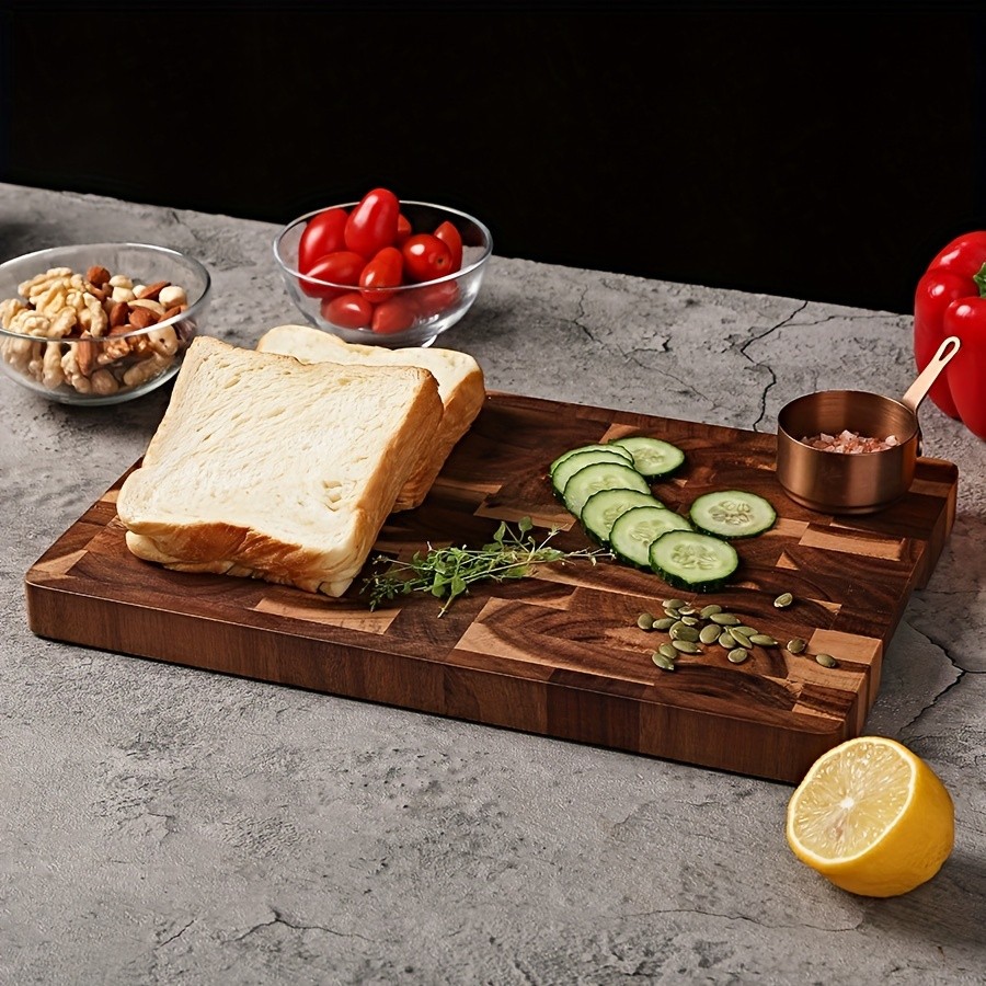 WIEZ Large Acacia Wood Cutting Board – Premium Double-Sided Butcher Board for Meat, Vegetables & Fruit Prep