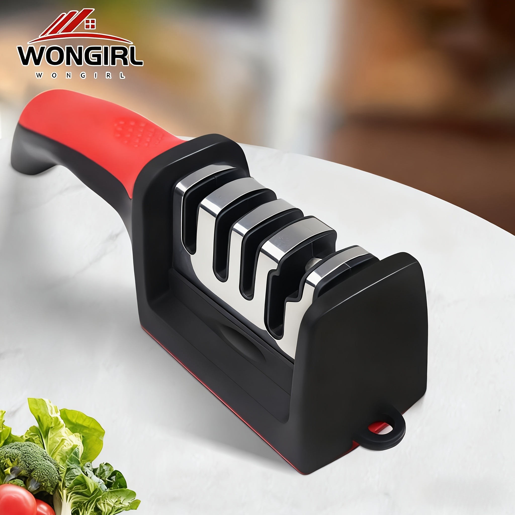 LDQ 4-Stage Professional Knife Sharpener – Tungsten, Diamond & Ceramic System for Fast, Long-Lasting Precision