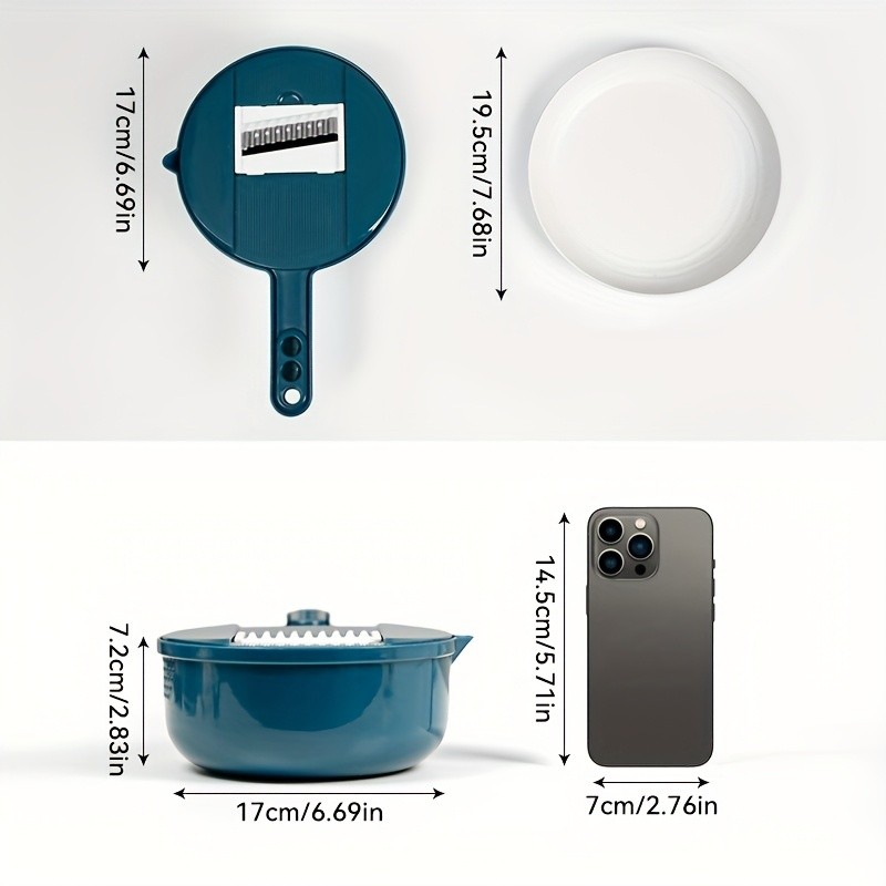 LDQ 11-Piece 12-in-1 Multi-Function Vegetable Chopper – Manual Slicer, Shredder & Grater for Carrots, Potatoes & Radish